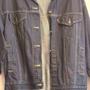 Levi's Indigo Denim Trucker Jacket with Yellow Stitching